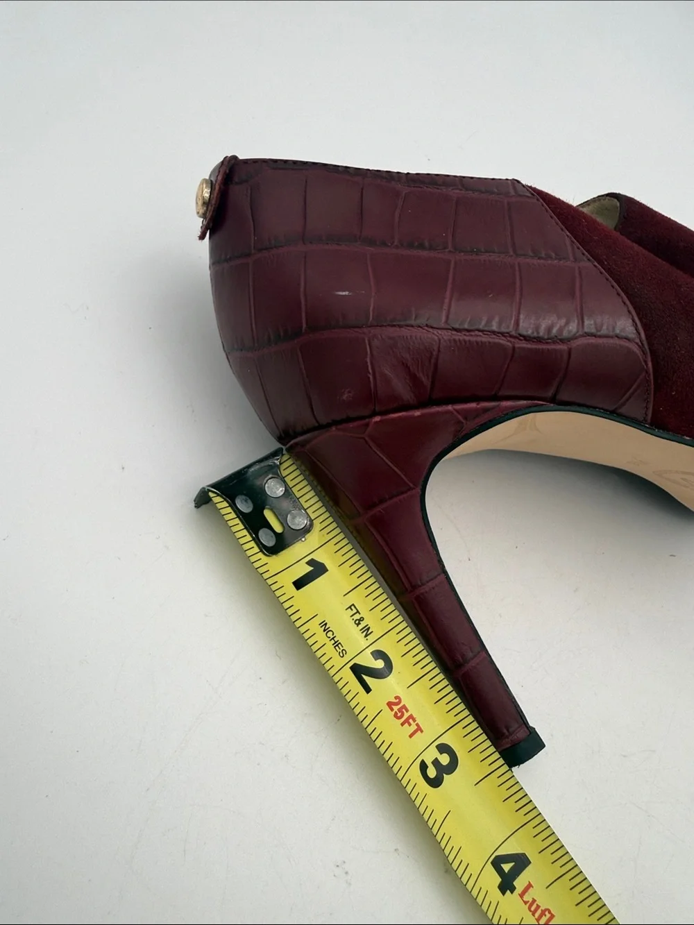 Michael Kors Wine Suede & Croc-Embossed Ankle Booties women 9M casual event Y2K